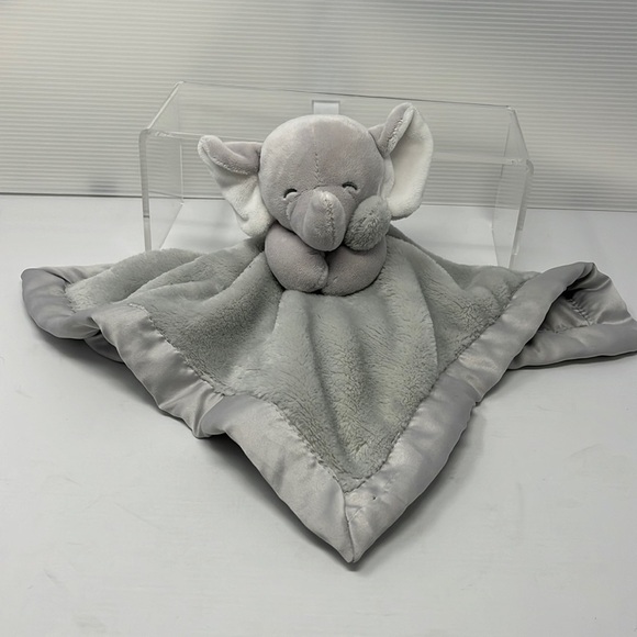Carter’s Elephant Lovey Security Blanket Gray 2016 Satin Edges - Picture 1 of 9